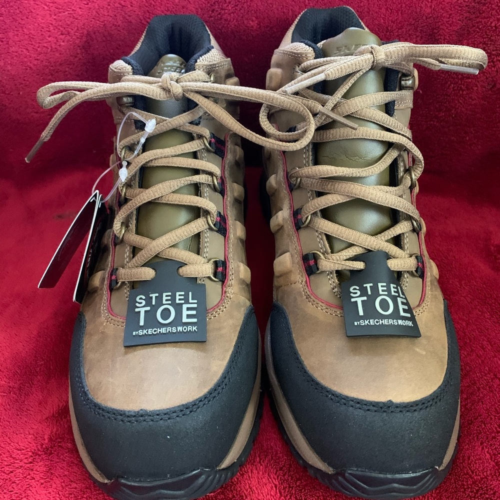 Sketchers slip resistant steel toe boots